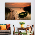 Pier and Rowboat on Lake Balaton Wall Art