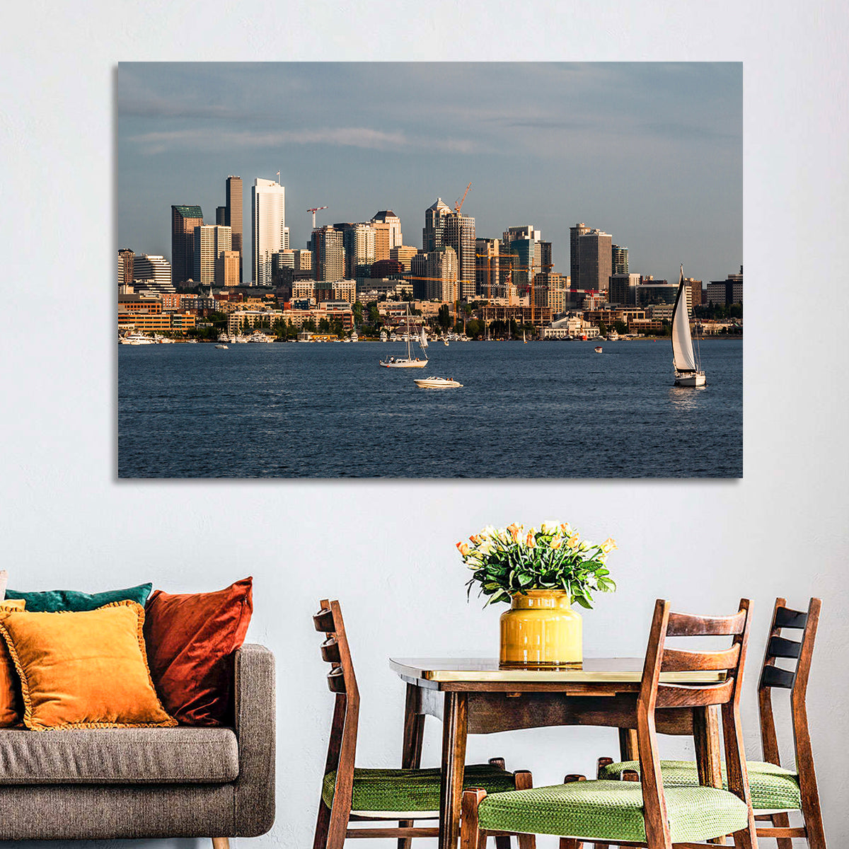 Seattle Skyline at Golden Hour Wall Art