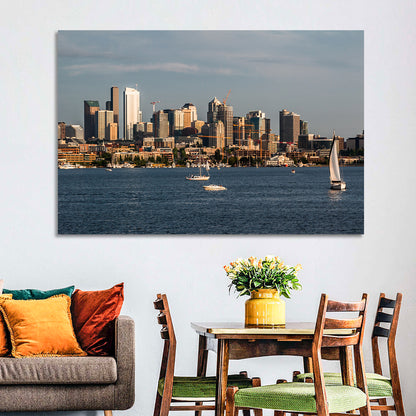 Seattle Skyline at Golden Hour Wall Art