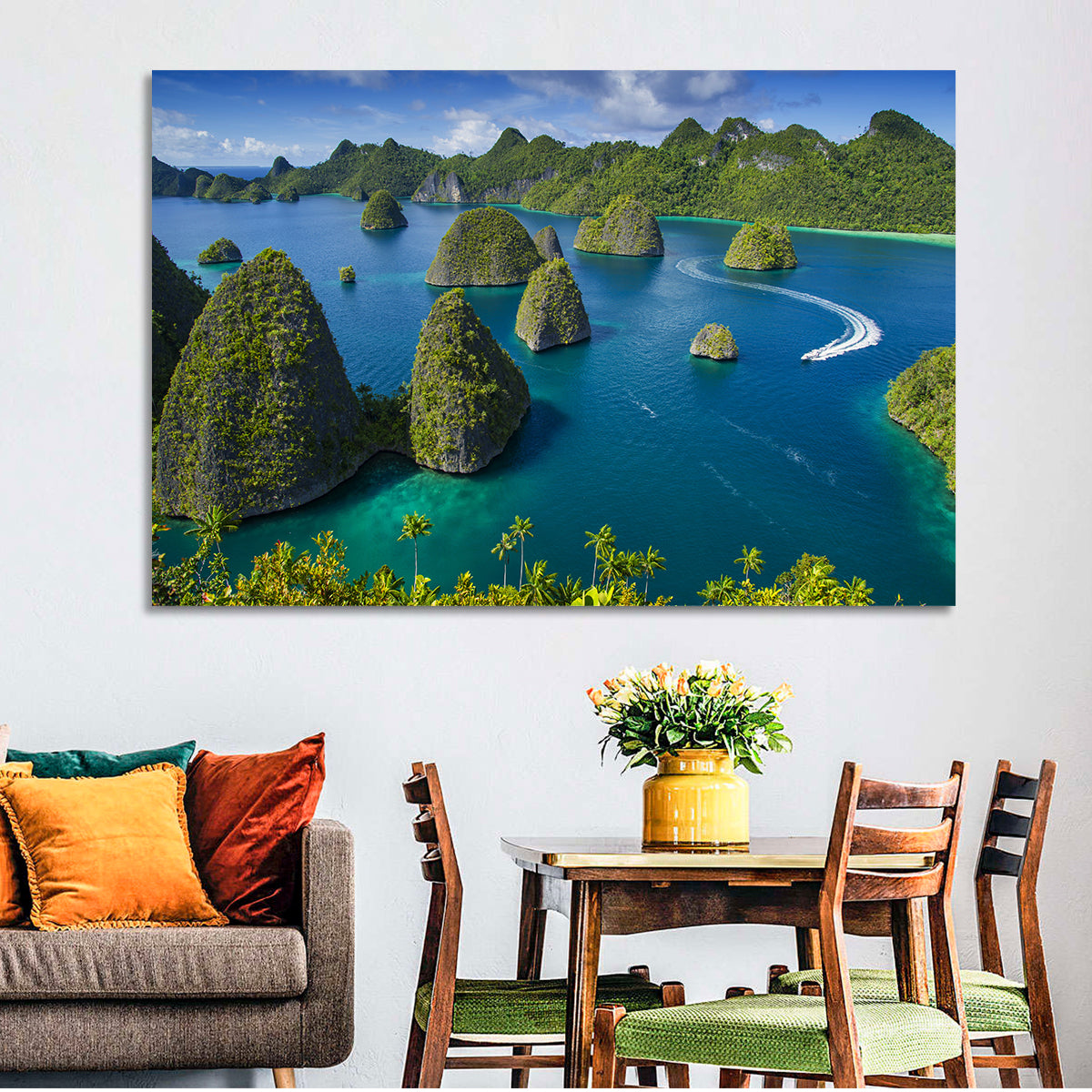 Wayag Islands, Raja Ampat Wall Art in a room, landscape
