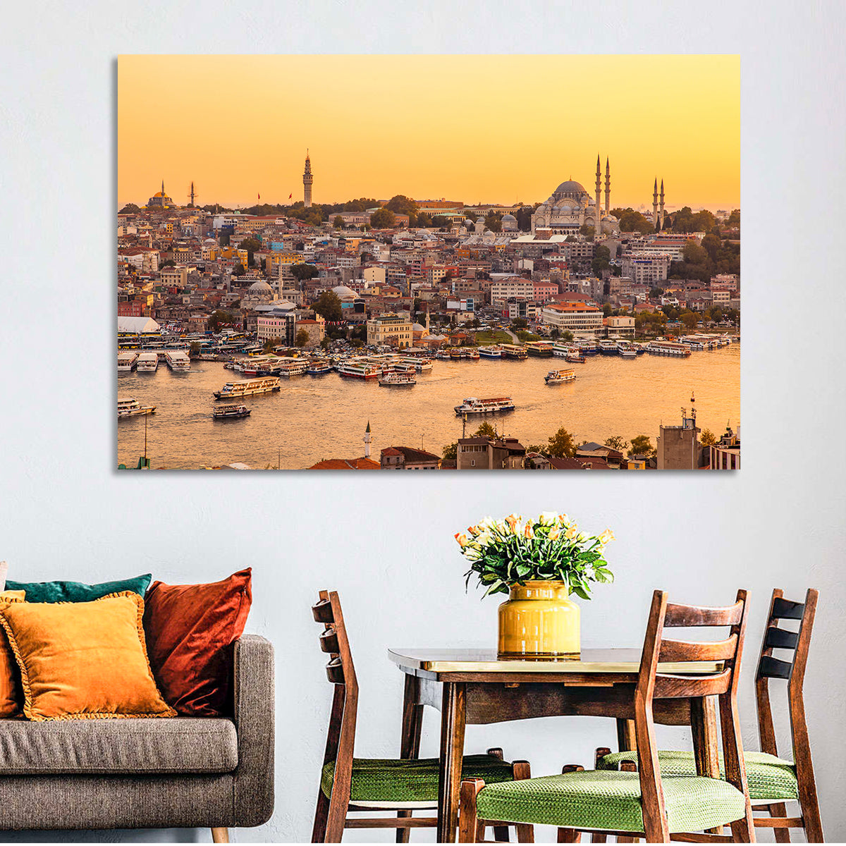 Golden Horn Bay, Istanbul Wall Art in a room, landscape