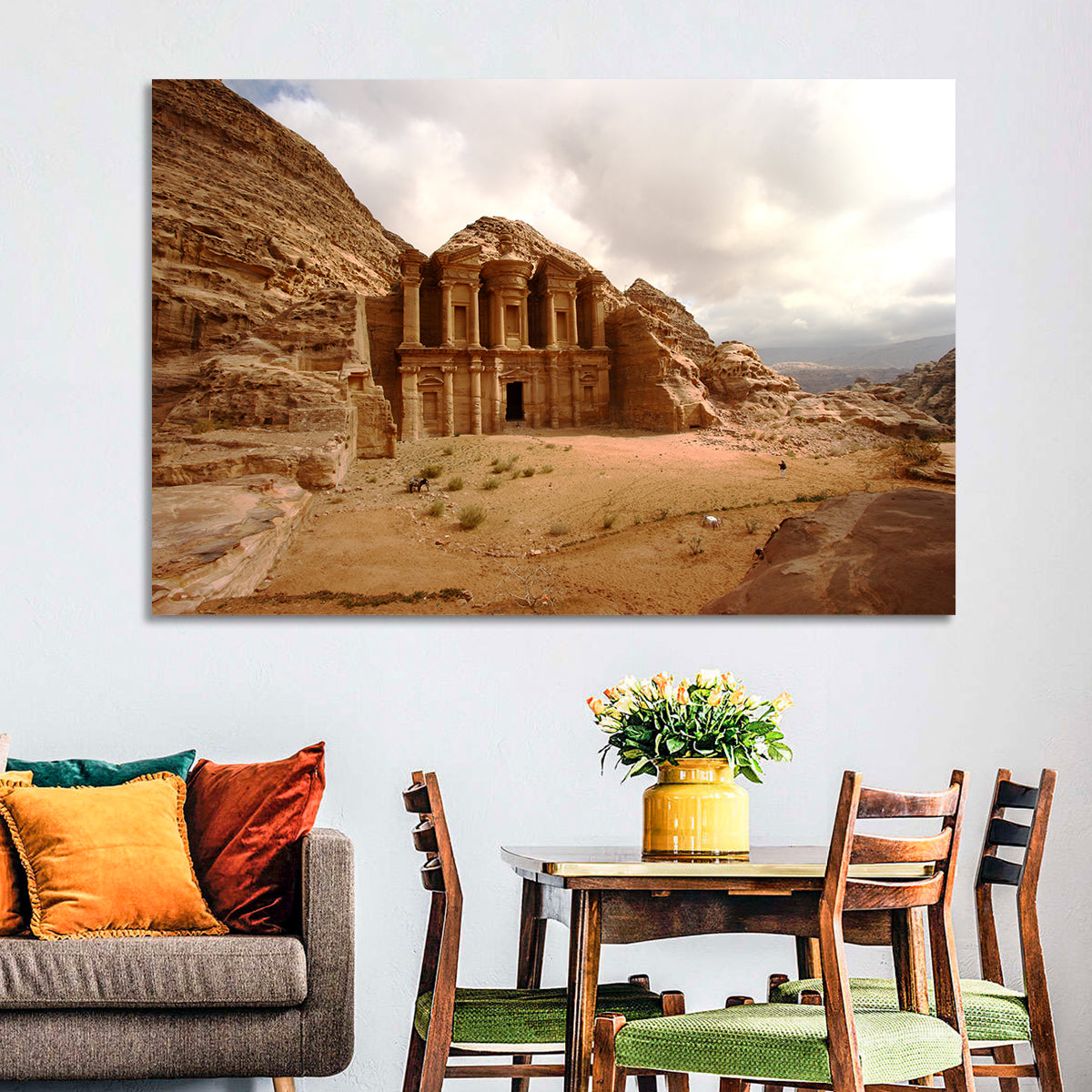 The Monastery of Petra, Jordan Wall Art in a room, landscape
