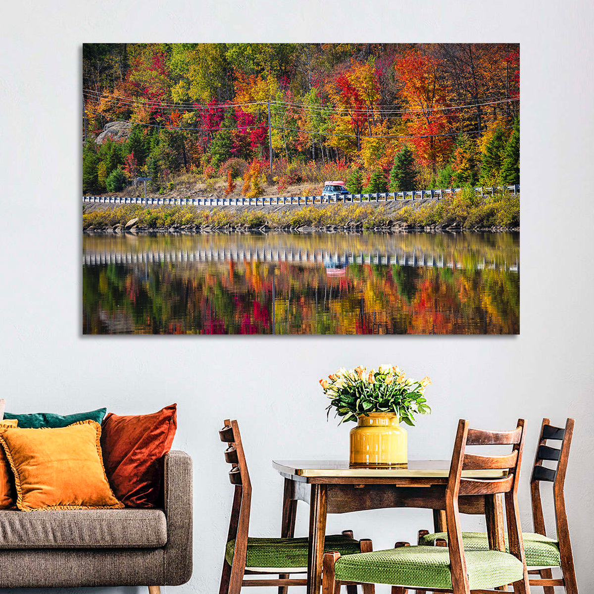 Algonquin Highway 60 Autumn Reflection Wall Art