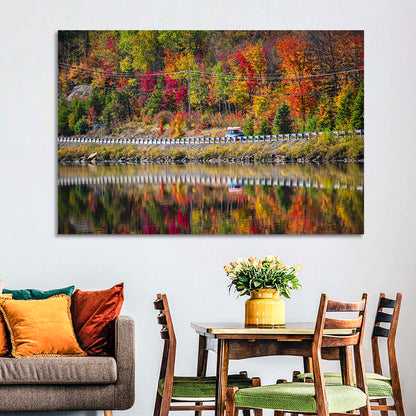 Algonquin Highway 60 Autumn Reflection Wall Art