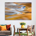 Golden Water Abstraction Wall Art