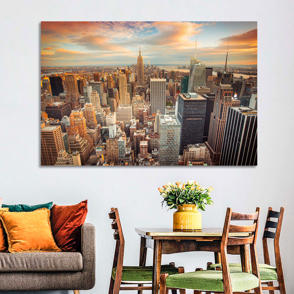 Midtown Manhattan Skyline at Sunset Wall Art