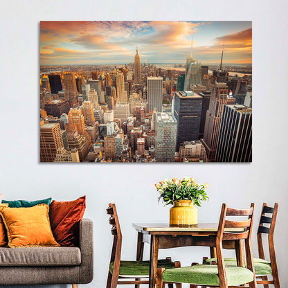 Midtown Manhattan Skyline at Sunset Wall Art