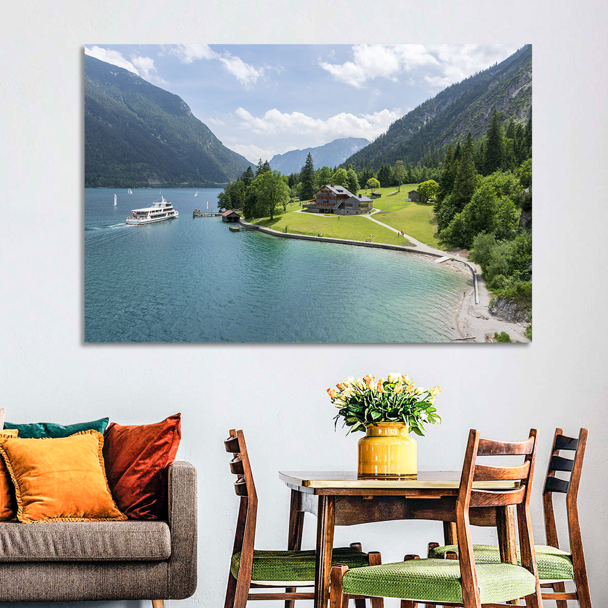 Achensee Summer View Wall Art in a room, landscape