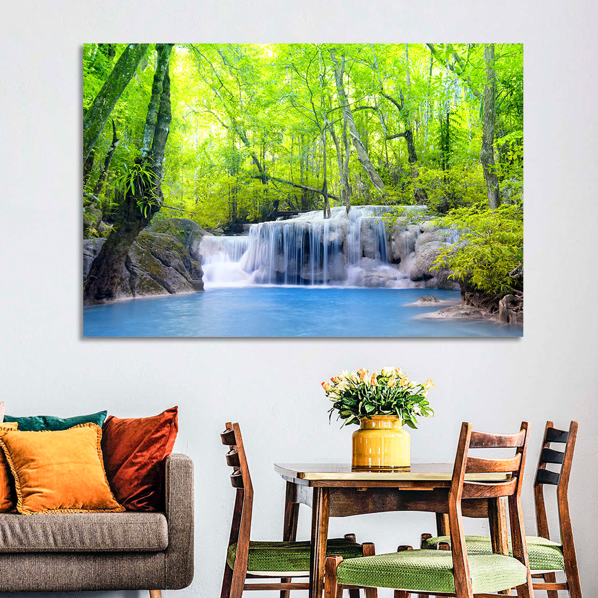 Erawan Falls, Kanchanaburi Wall Art in a room, landscape