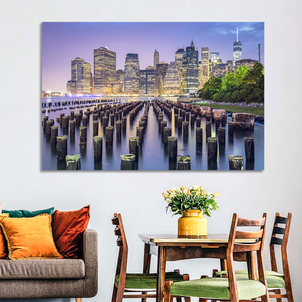 Manhattan Skyline at Twilight Wall Art