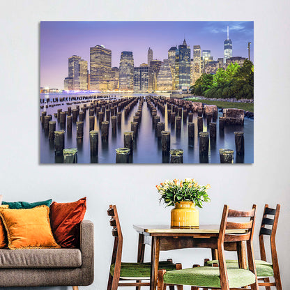 Manhattan Skyline at Twilight Wall Art