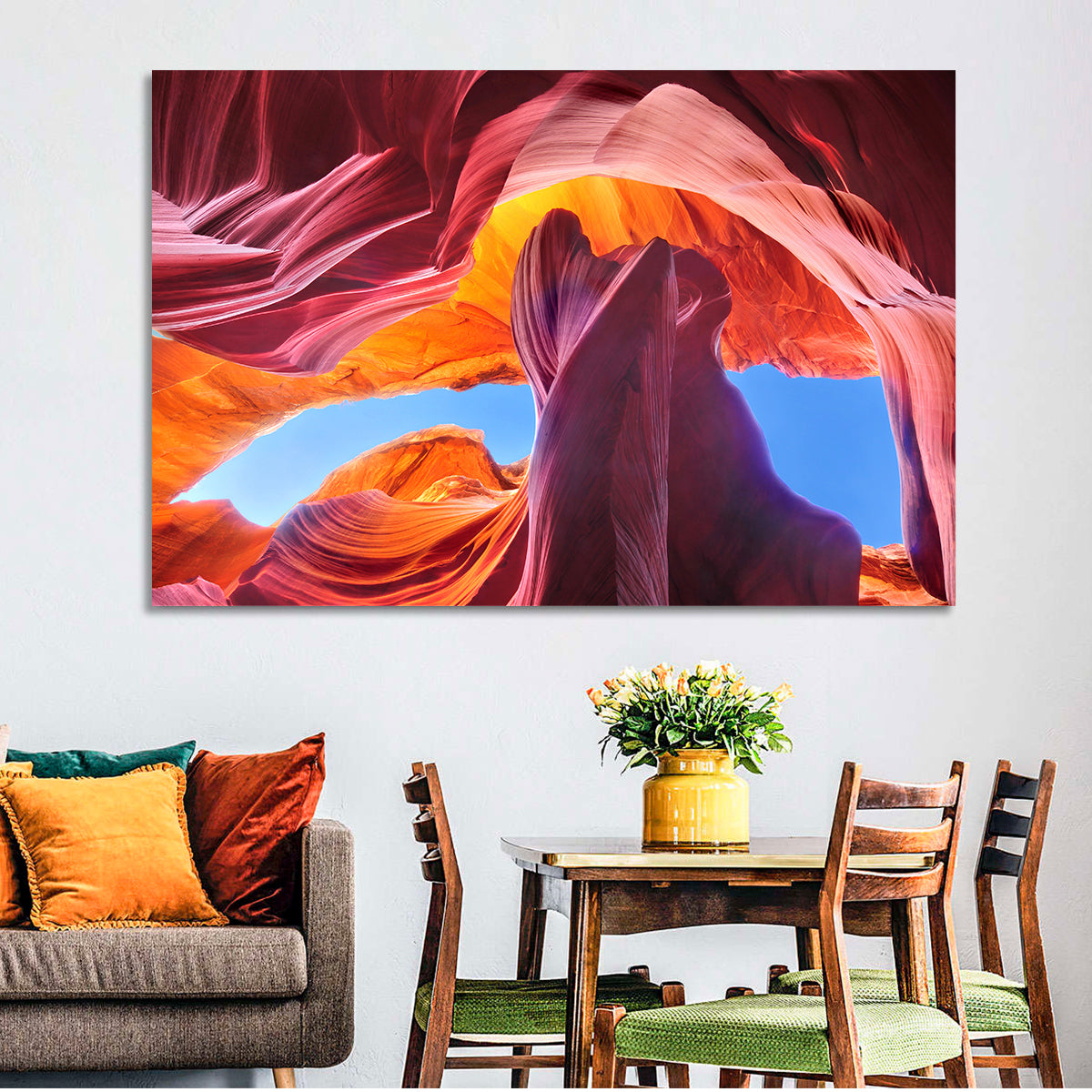 Antelope Canyon Wall Art in a room, landscape