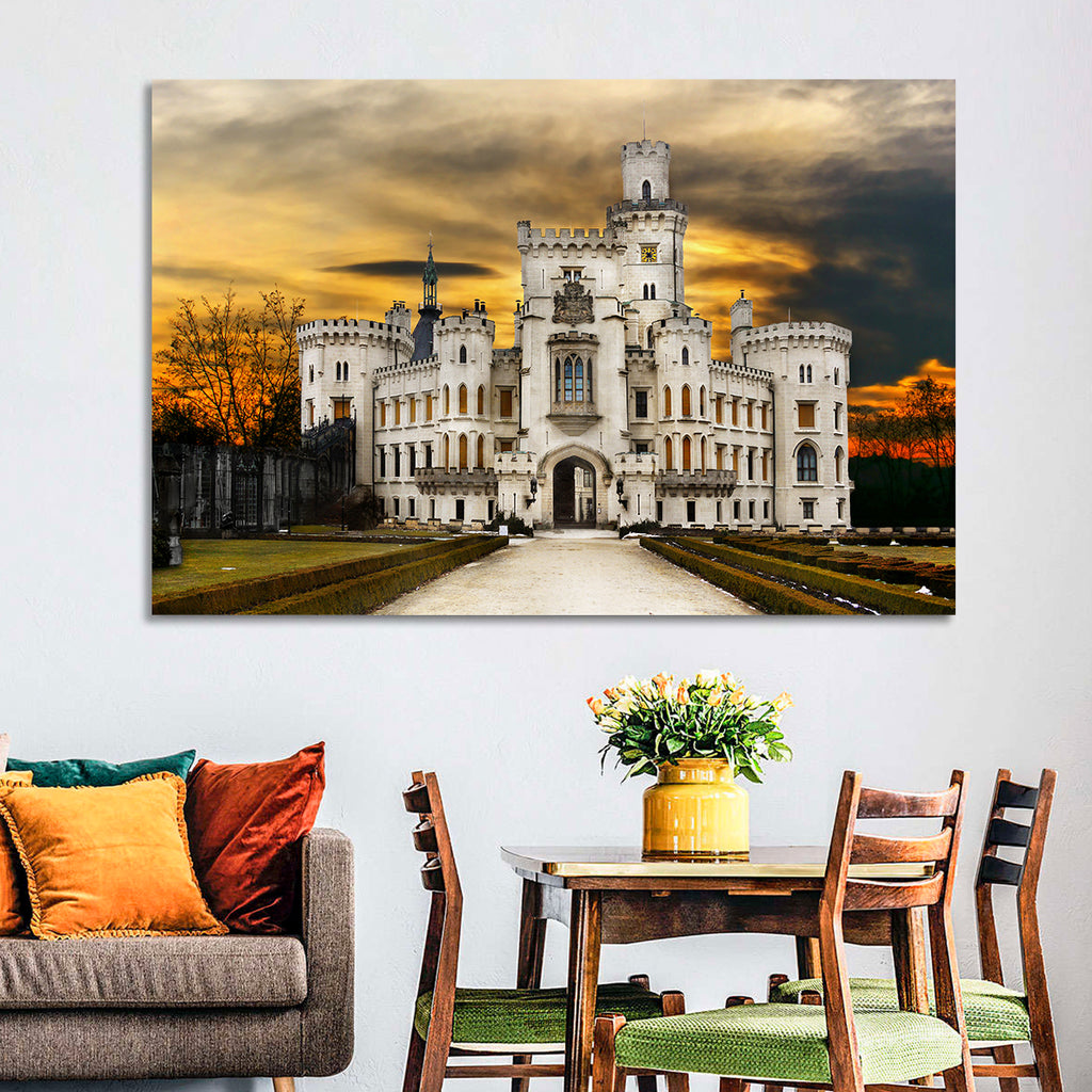 Hluboká Castle at Sunset Wall Art