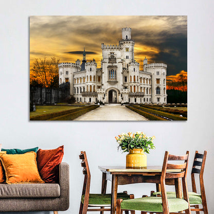 Hluboká Castle at Sunset Wall Art