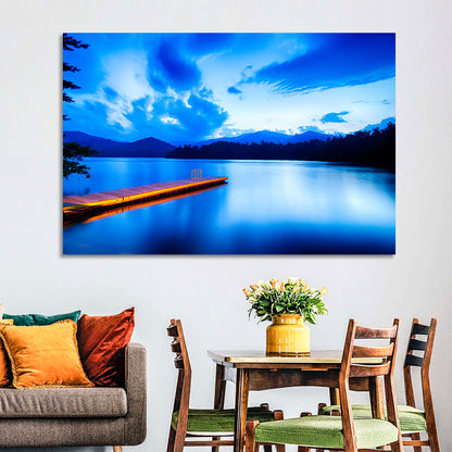 Lake Santeetlah Pier at Dusk Wall Art