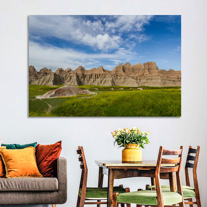 Badlands Meadow and Rock Formations Wall Art