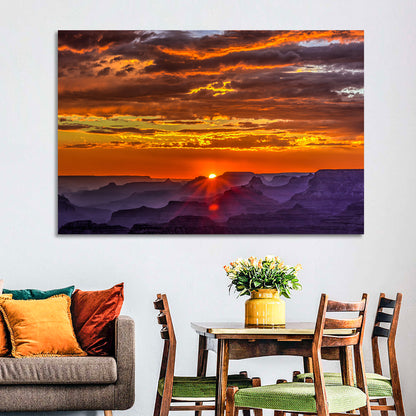 Lipan Point Sunset Sunburst Wall Art