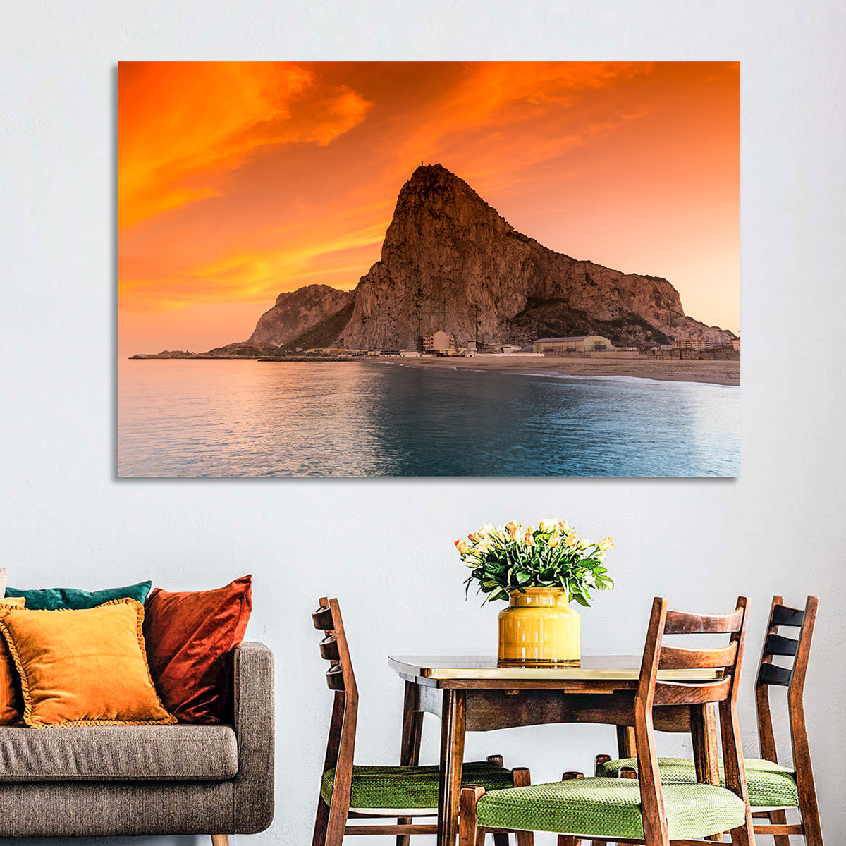 Rock of Gibraltar at Sunset Wall Art
