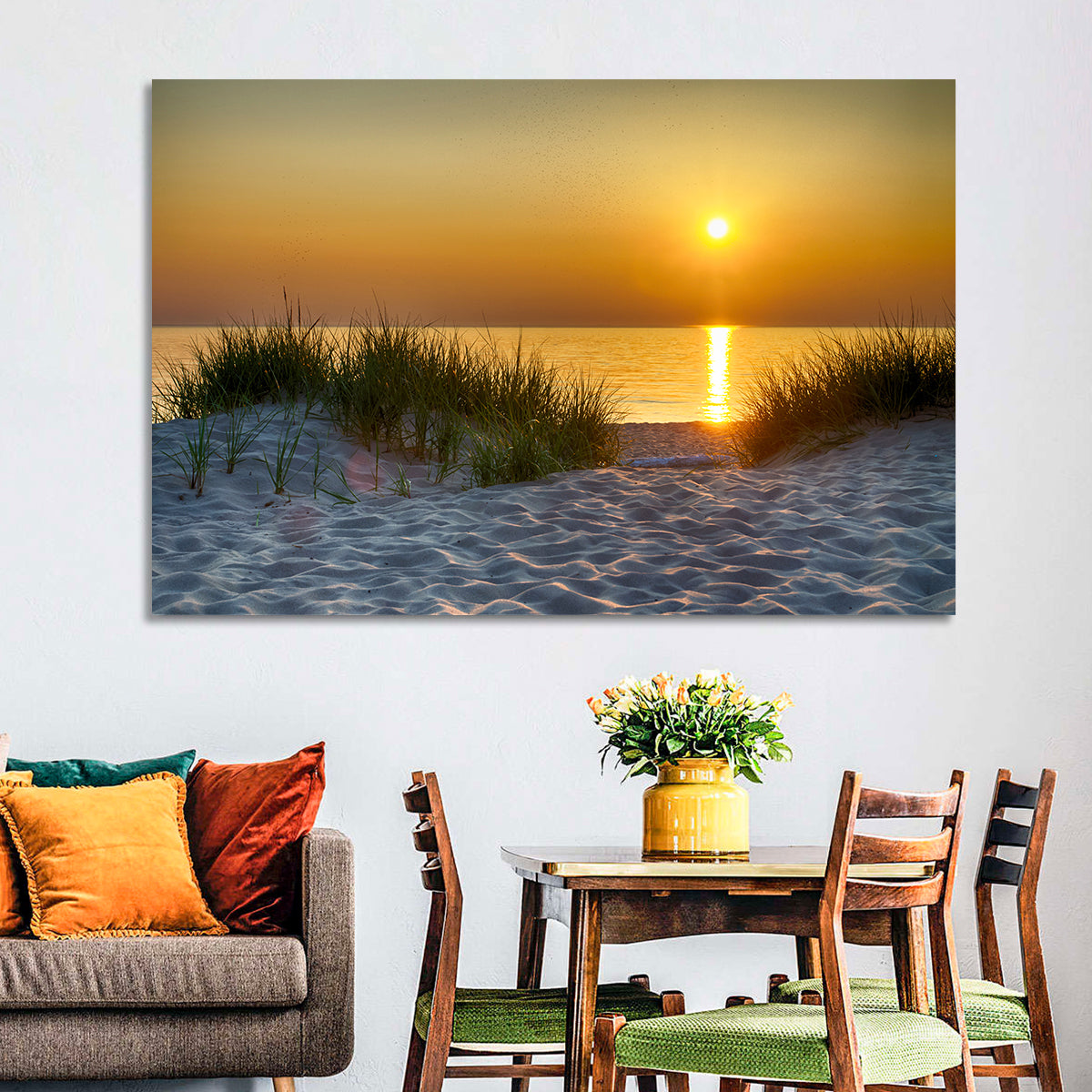 Lake Michigan Sunset Dunes Wall Art