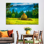 Haystack in Mountain Meadow Wall Art