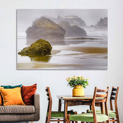 Misty Oregon Sea Stacks Wall Art