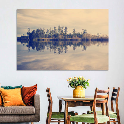 Sunset Over Forest Lake Wall Art