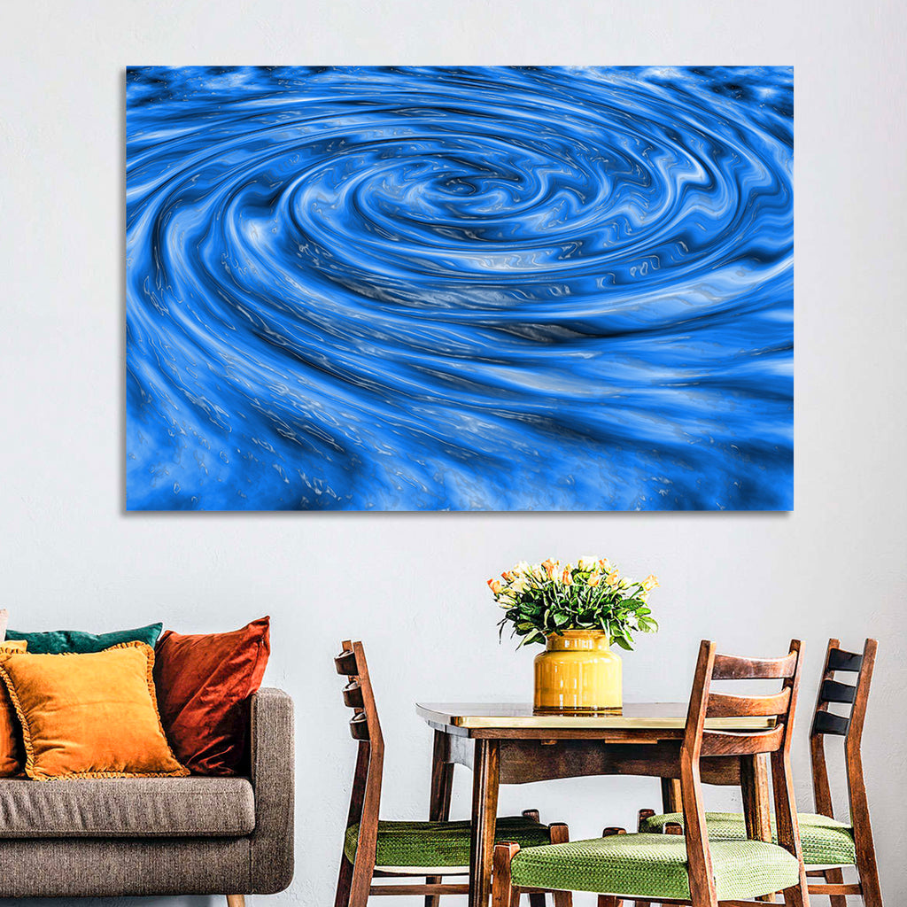 Azure Water Vortex Wall Art