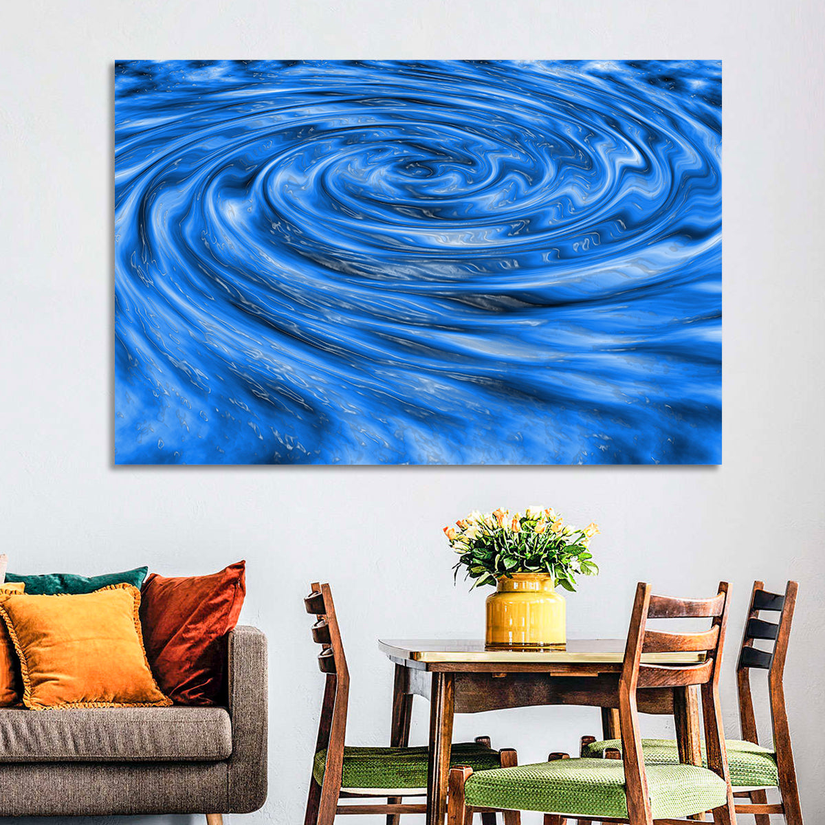 Azure Water Vortex Wall Art