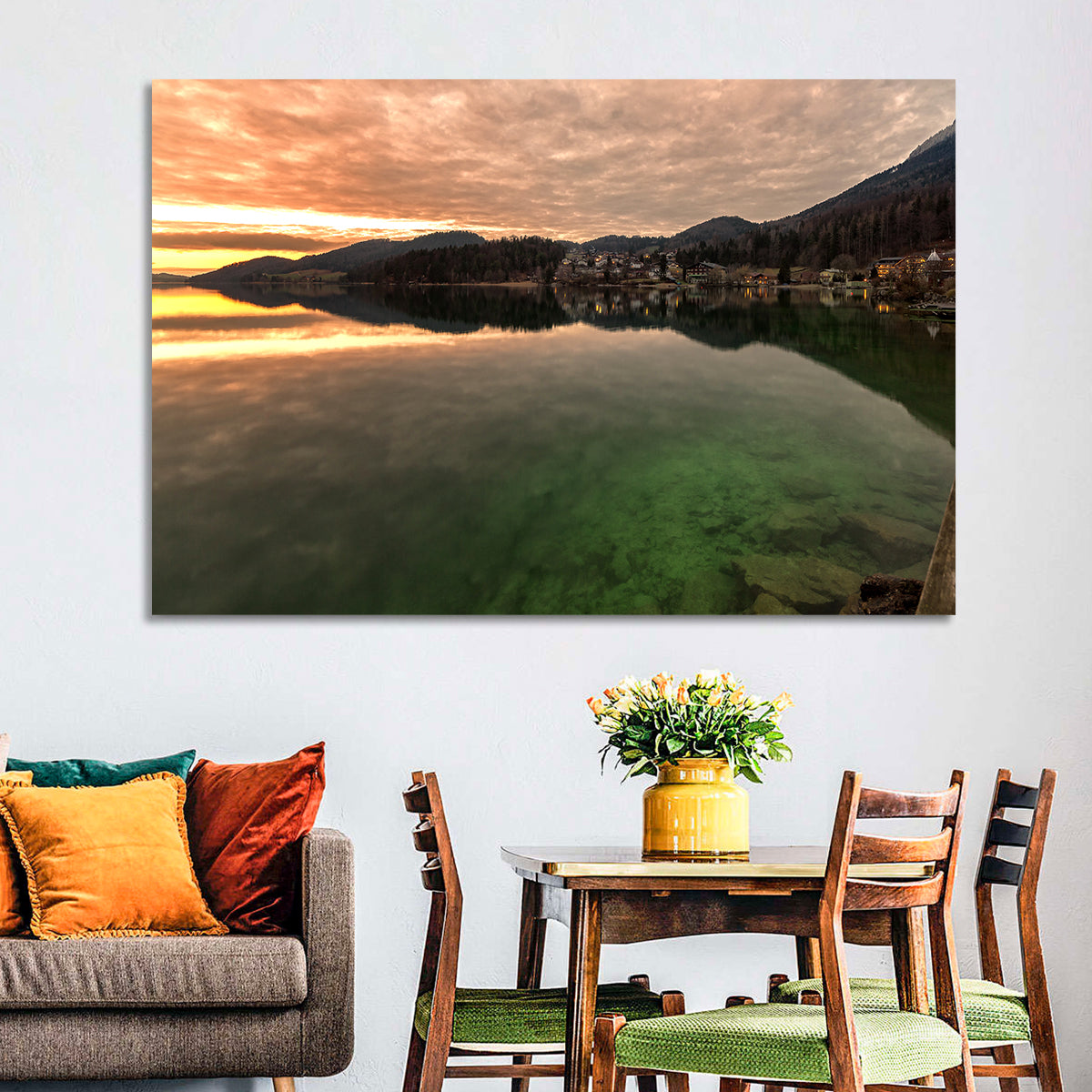 Fuschlsee Pier at Sunset Wall Art