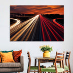 Sunset Highway Light Trails Wall Art