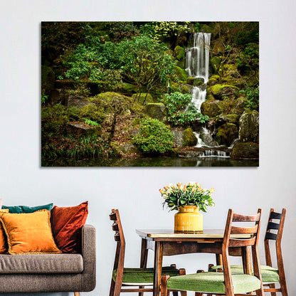 Secluded Mossy Waterfall Wall Art