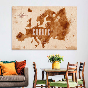 Retro Europe Map Wall Art