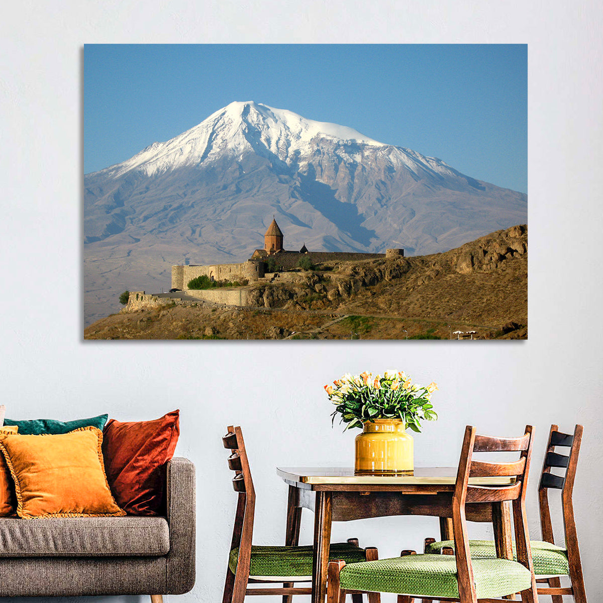 Khor Virap Monastery with Mount Ararat Wall Art in a room, landscape