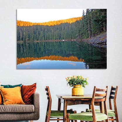 Golden Hour Lake Reflection Wall Art