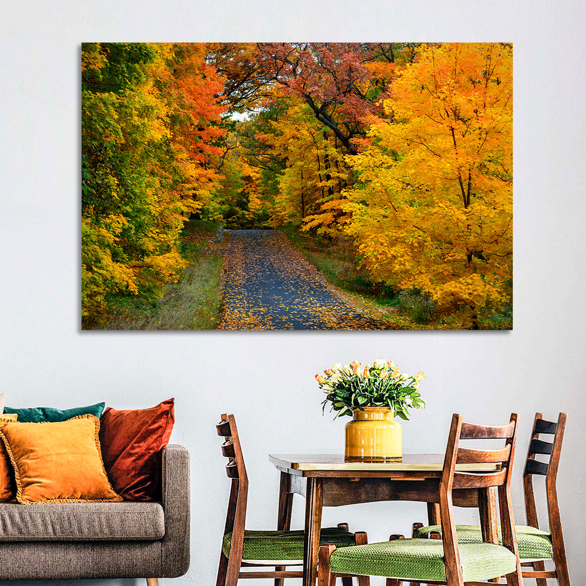 Autumn Road Through Wisconsin Park Wall Art
