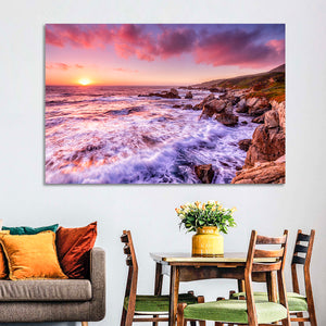 California Coast Sunset Wall Art