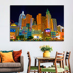 Las Vegas Big Apple Coaster at Night Wall Art