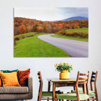 Curving Road Through Autumn Meadow Wall Art