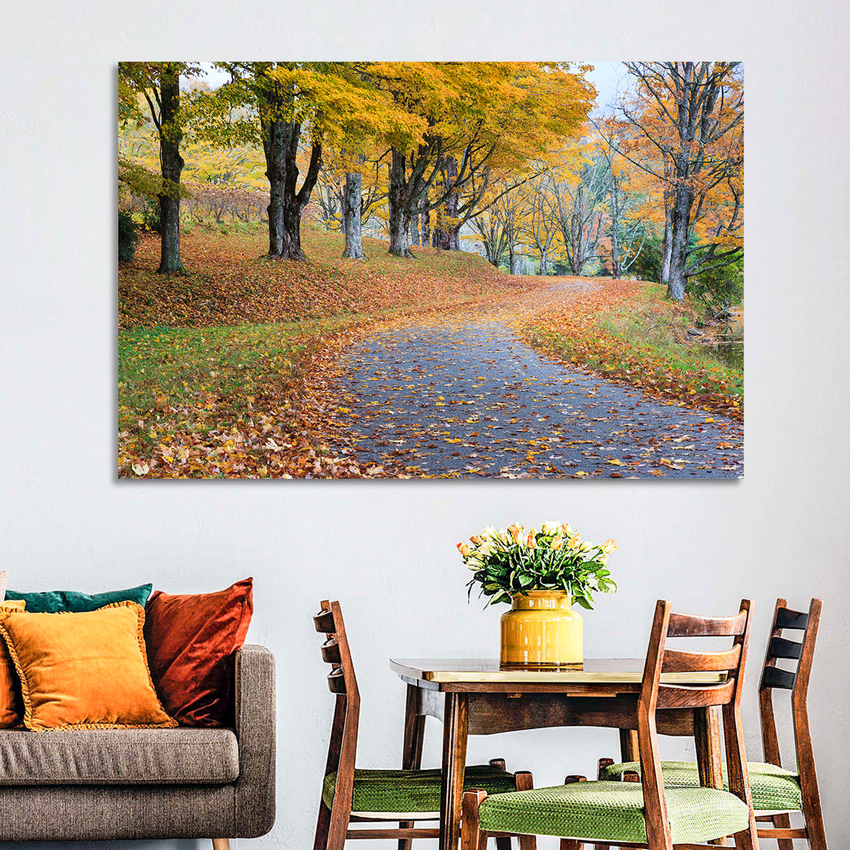 Autumn Road with Golden Canopy Wall Art