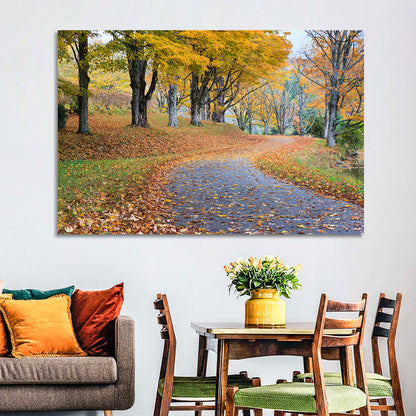 Autumn Road with Golden Canopy Wall Art