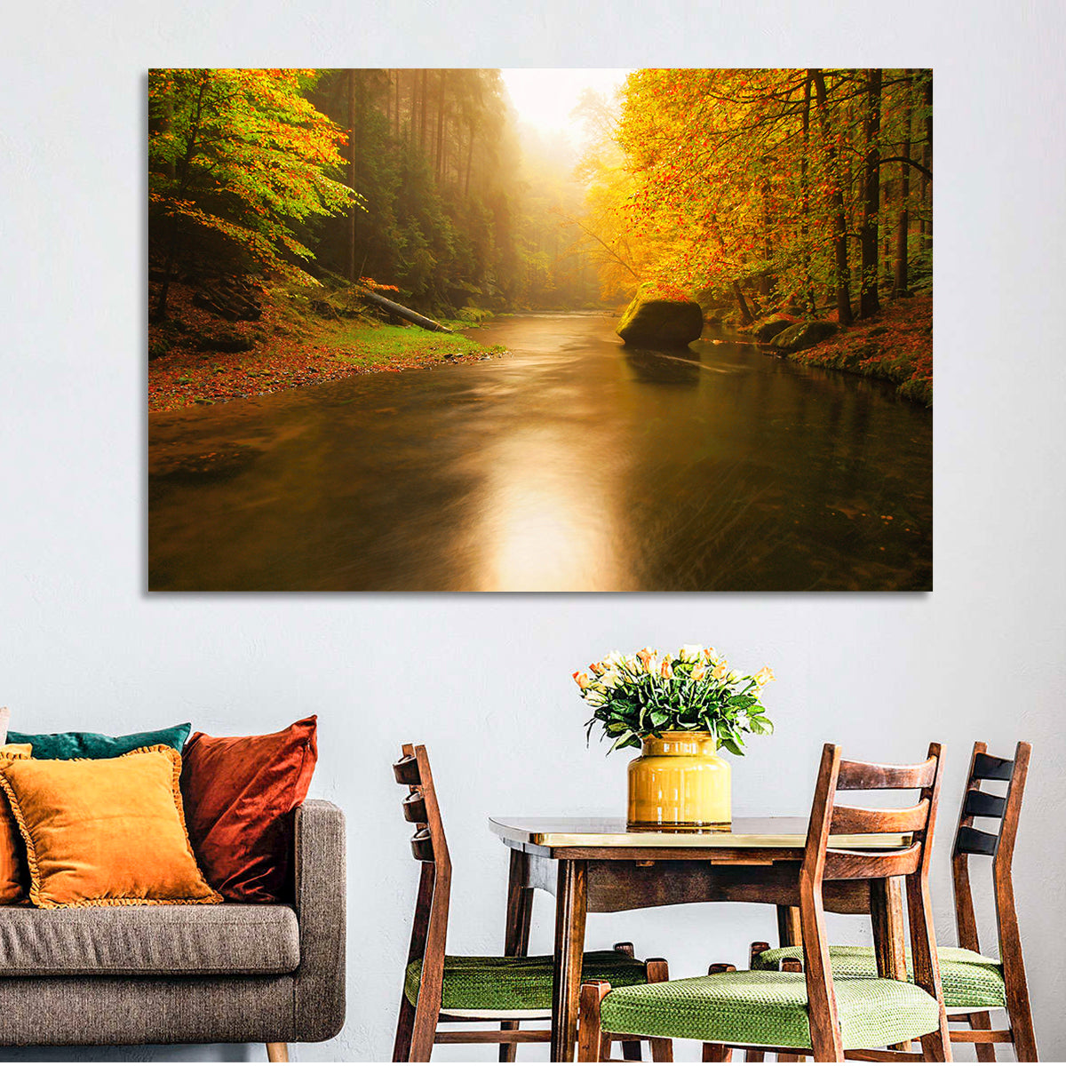 Misty Mountain River Wall Art