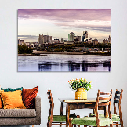 Kansas City Skyline at Dusk Wall Art