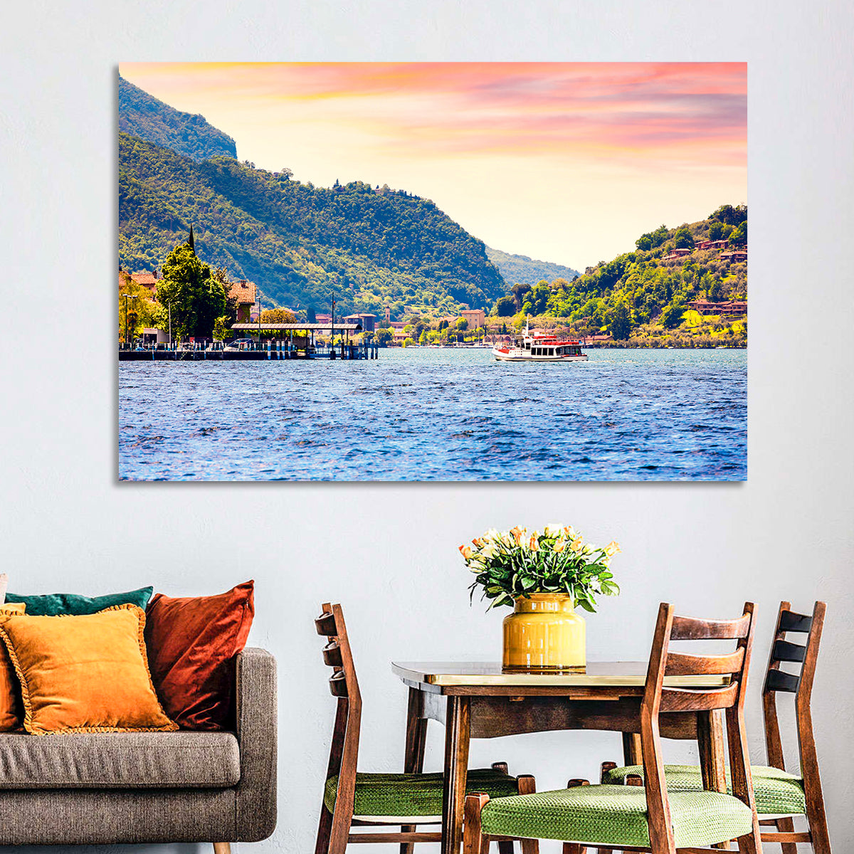 Lake Iseo Morning Harbor Wall Art