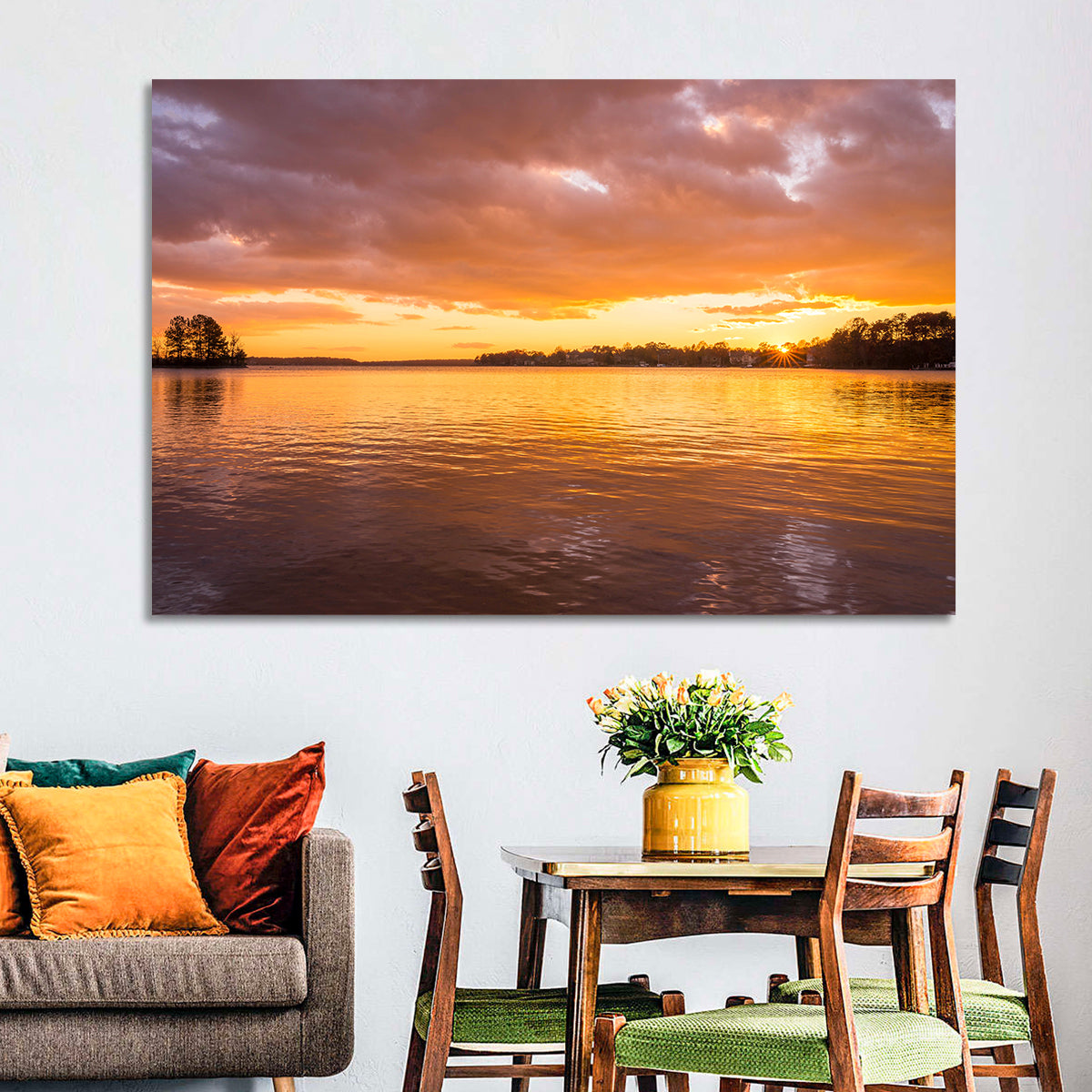 Golden Sunset Over Lake Norman Wall Art