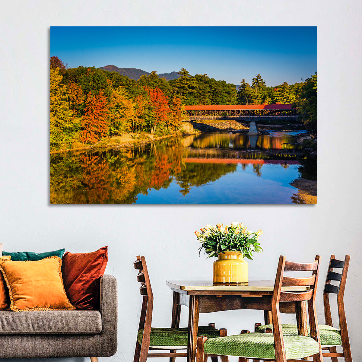 Albany Covered Bridge on Saco River Wall Art