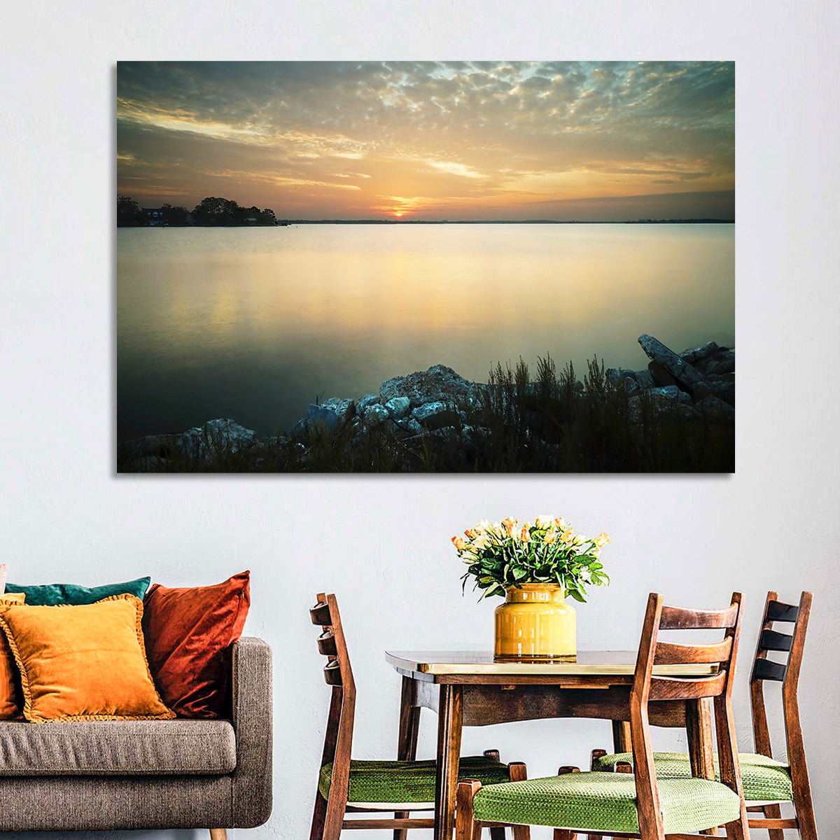 Lake Conroe Sunset Reflection Wall Art