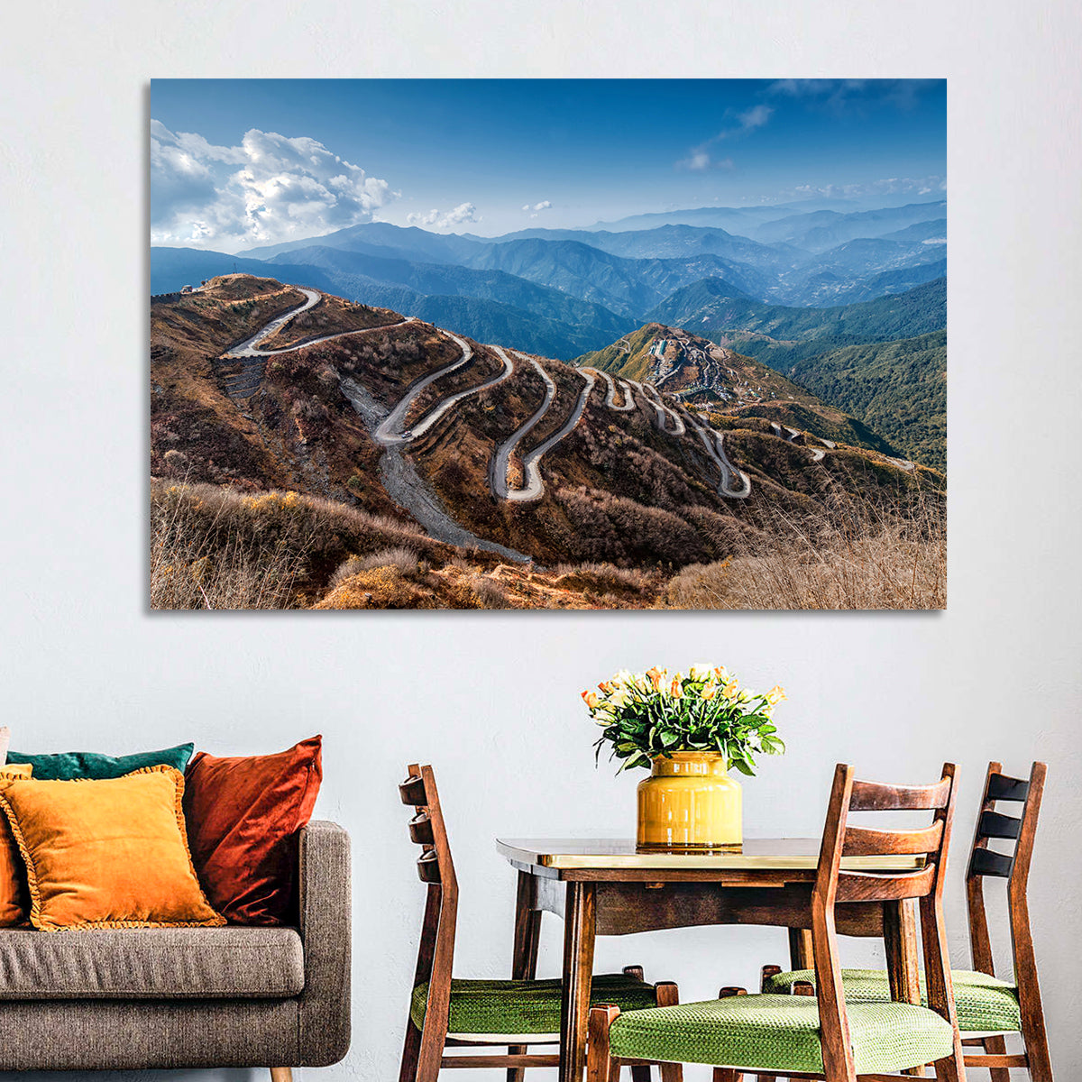Zuluk Zig-zag Road, Sikkim Wall Art in a room, landscape