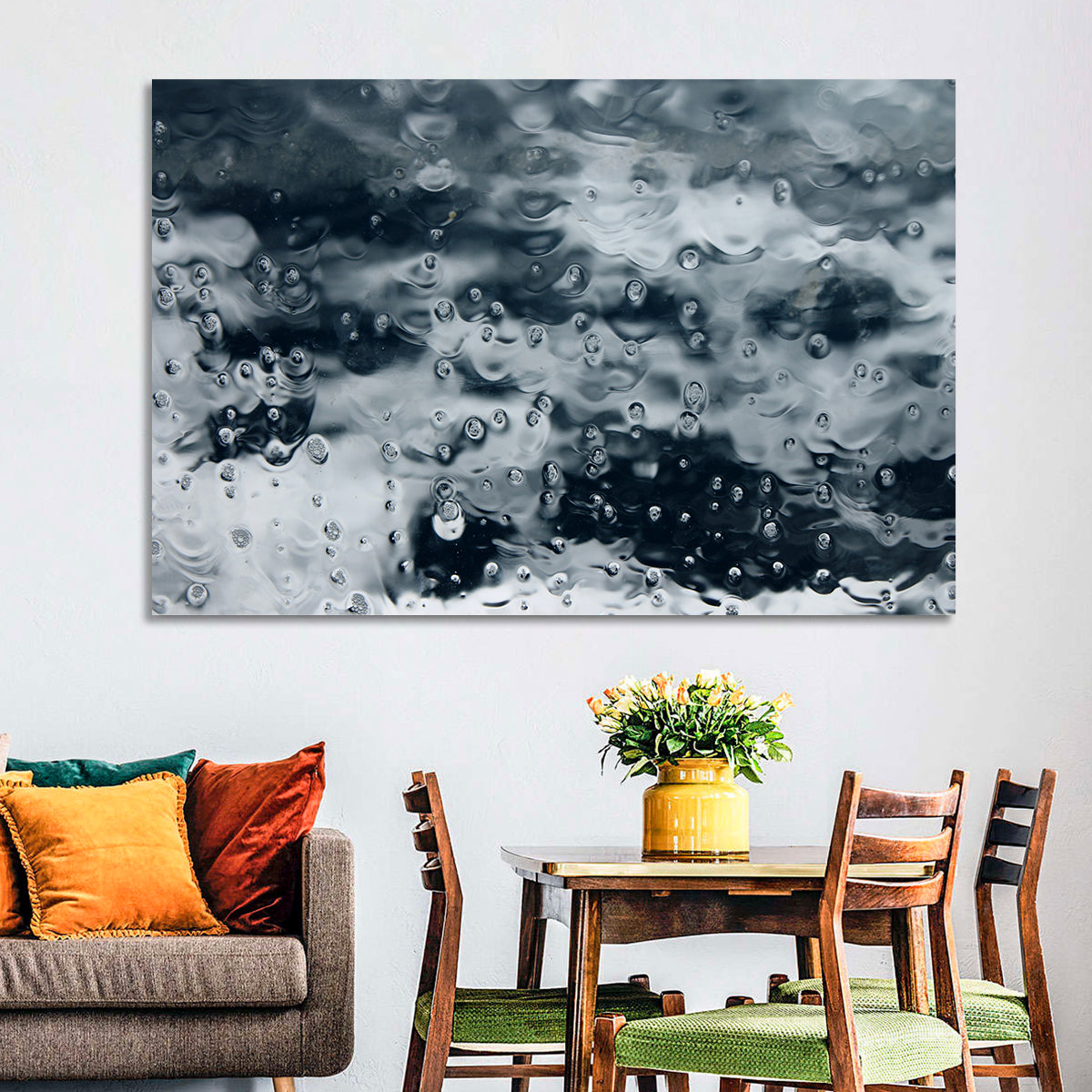 Sea of Teardrops in Ice Wall Art in a room, landscape