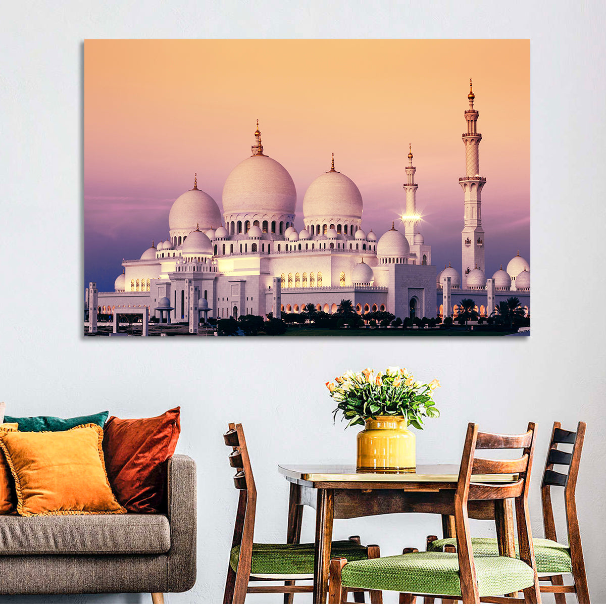 Sheikh Zayed Grand Mosque at Dusk Wall Art