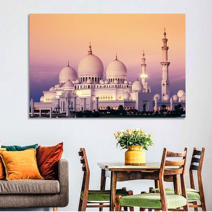 Sheikh Zayed Grand Mosque at Dusk Wall Art